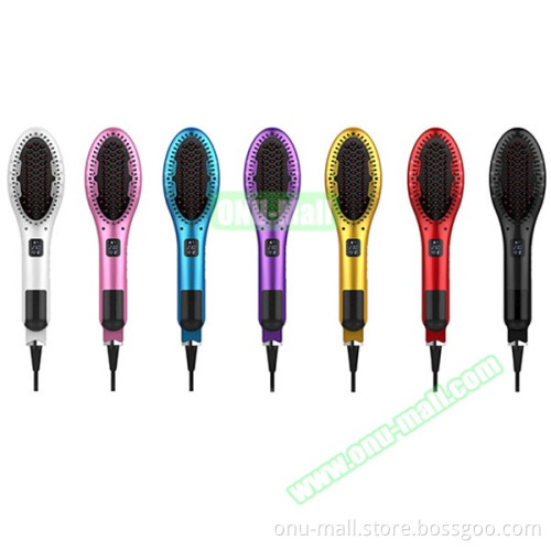 New Products Iron Electric Steam Rotating Hair straightening Brush, Fast Hair Straightener